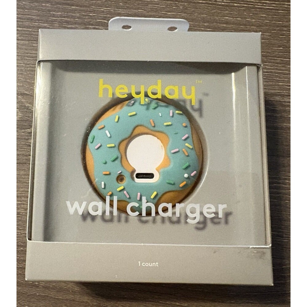 heyday Donut Wall Charger USB-C 1-Port Gray/Blue Multicolor Universal